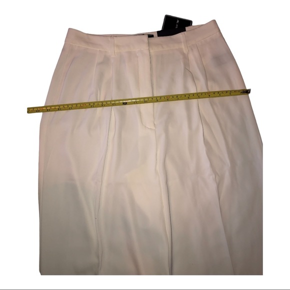 Off white ivory high waist hi-rise wide leg trouser slacks pants size Medium new - Picture 9 of 14